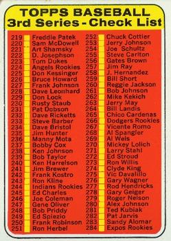 3rd Series Check List: 219-327 / Special Autographed Photos Check List