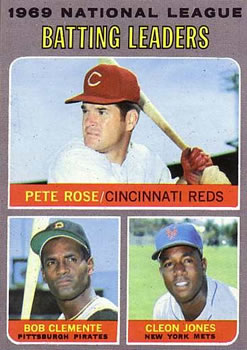 1969 National League Batting Leaders (Pete Rose / Bob Clemente / Cleon Jones)