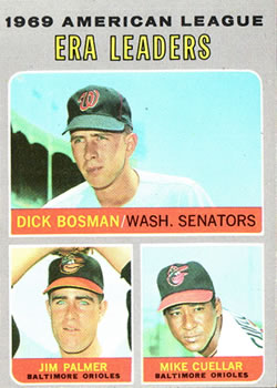 1969 American League ERA Leaders (Dick Bosman / Jim Palmer / Mike Cuellar)