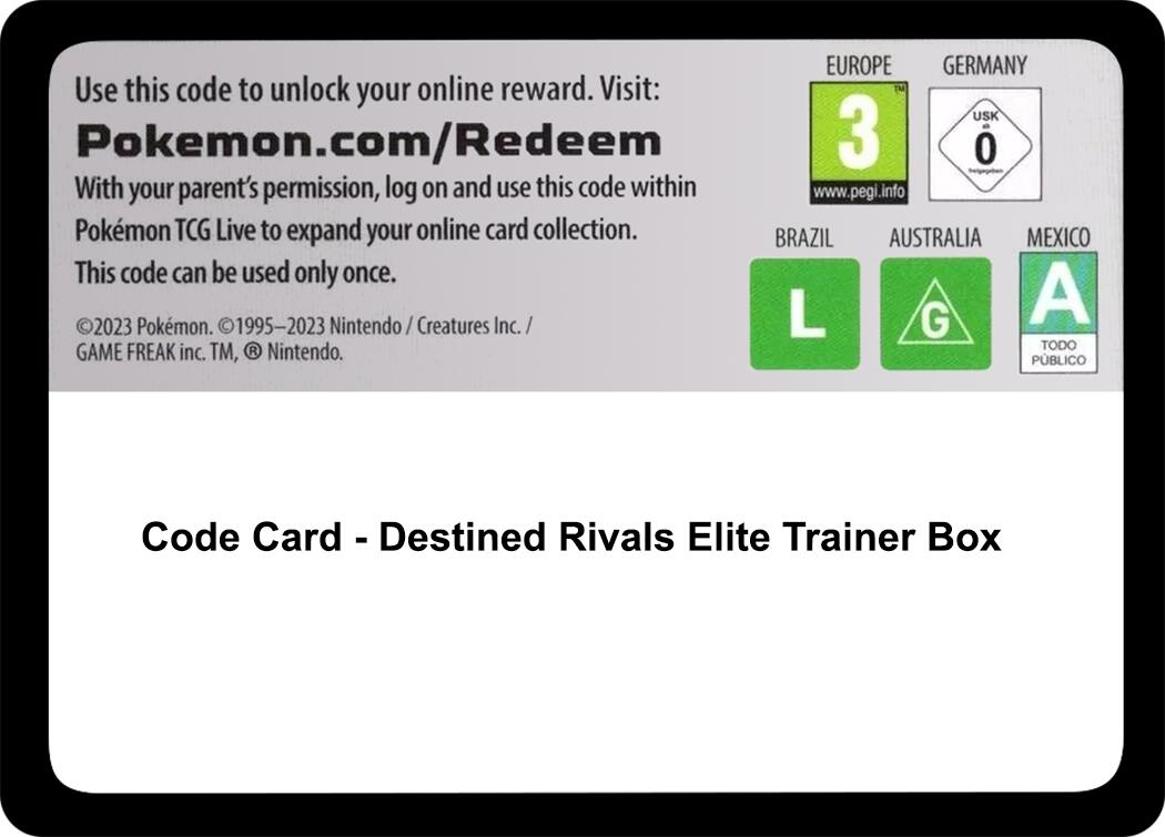 Code Card Destined Rivals Elite Trainer Box