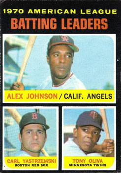 1970 American League Batting Leaders (Alex Johnson / Carl Yastrzemski / Tony Oliva)