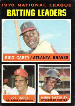 1970 National League Batting Leaders (Rico Carty / Joe Torre / Manny Sanguillen)