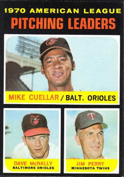 1970 American League Pitching Leaders (Mike Cuellar / Dave McNally / Jim Perry)