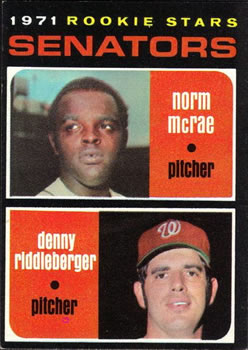 Senators 1971 Rookie Stars (Norm McRae / Denny Riddleberger)