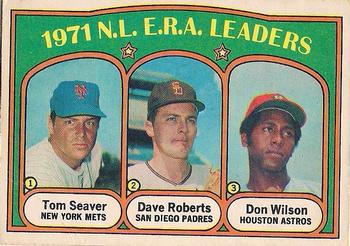 1971 N.L. E.R.A. Leaders (Tom Seaver / Dave Roberts / Don Wilson) LL, UER