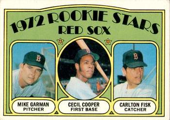 Red Sox 1972 Rookie Stars (Mike Garman / Cecil Cooper / Carlton Fisk)