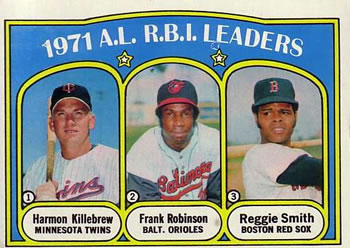 1971 A.L. R.B.I. Leaders (Harmon Killebrew / Frank Robinson / Reggie Smith)