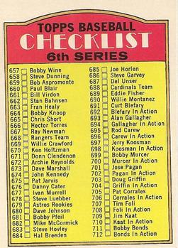 Checklist 6th Series