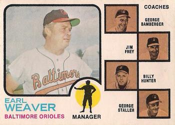 Orioles Field Leaders (Earl Weaver / George Bamberger / Jim Frey / Billy Hunter / George Staller) MGR, CO