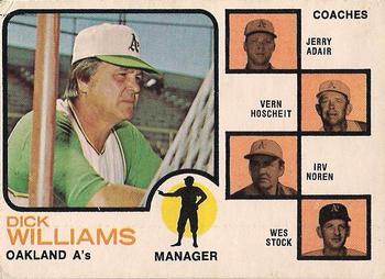 A's Field Leaders (Dick Williams / Jerry Adair / Vern Hoscheit / Irv Noren / Wes Stock) MGR, CO