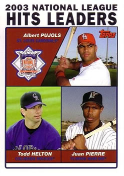 2003 National League Hits Leaders (Albert Pujols / Todd Helton / Juan Pierre)