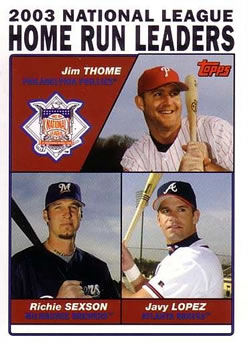 2003 National League Home Run Leaders (Jim Thome / Richie Sexson / Javy Lopez)