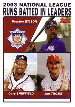 2003 National League Runs Batted In Leaders (Preston Wilson / Gary Sheffield / Jim Thome)