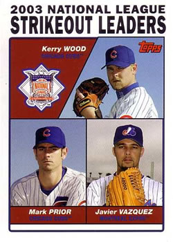 2003 National League Strikeout Leaders (Kerry Wood / Mark Prior / Javier Vazquez)