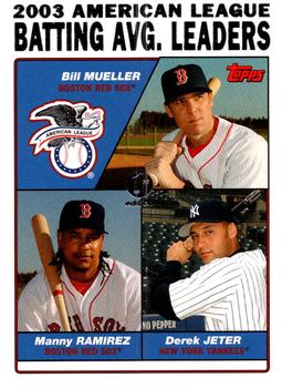 2003 American League Batting Avg. Leaders (Bill Mueller / Manny Ramirez / Derek Jeter)