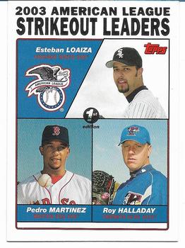 2003 American League Strikeout Leaders (Esteban Loaiza / Pedro Martinez / Roy Halladay)