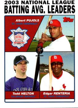 2003 National League Batting Avg. Leaders (Albert Pujols / Todd Helton / Edgar Renteria)