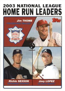 2003 National League Home Run Leaders (Jim Thome / Richie Sexson / Javy Lopez)