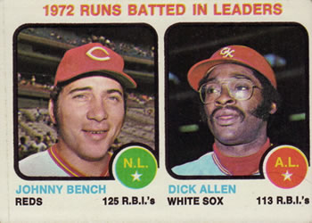 1972 Runs Batted In Leaders (Johnny Bench / Dick Allen)
