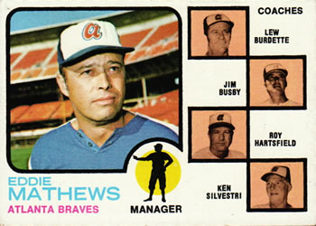 Braves Field Leaders (Eddie Mathews / Lew Burdette / Jim Busby / Roy Hartsfield / Ken Silvestri)