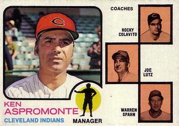 Indians Field Leaders (Ken Aspromonte / Rocky Colavito / Joe Lutz / Warren Spahn)
