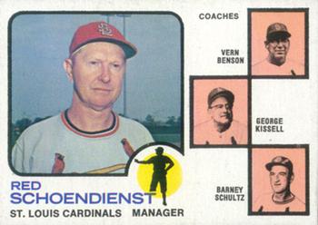 Cardinals Field Leaders (Red Schoendienst / Vern Benson / George Kissell / Barney Schultz)