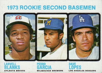 1973 Rookie Second Basemen (Larvell Blanks / Pedro Garcia / Dave Lopes)