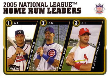 2005 National League Home Run Leaders (Andruw Jones / Derrek Lee / Albert Pujols)