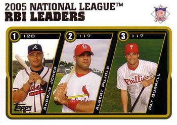 2005 National League RBI Leaders (Andruw Jones / Albert Pujols / Pat Burrell)