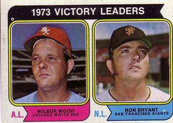 1973 Victory Leaders (Wilbur Wood / Ron Bryant)