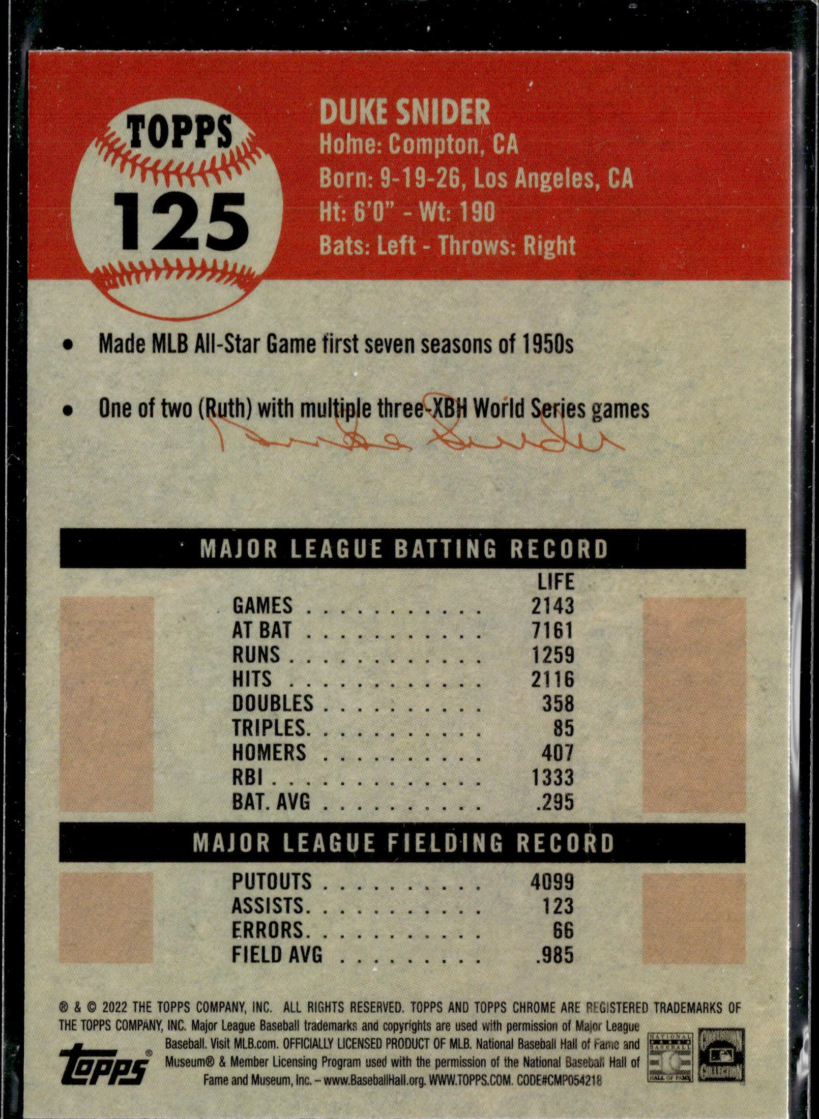 Card back