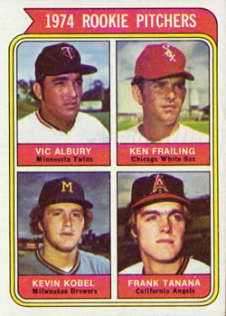 1974 Rookie Pitchers (Vic Albury / Ken Frailing / Kevin Kobel / Frank Tanana)