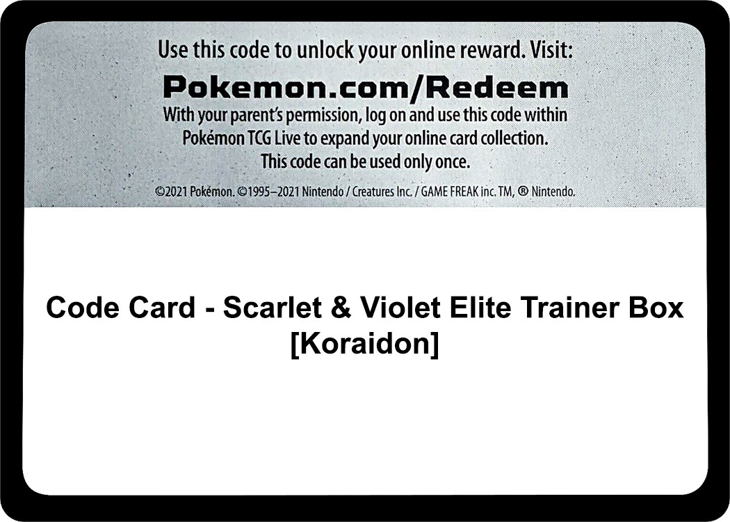 Code Card Scarlet & Violet Elite Trainer Box [Koraidon]