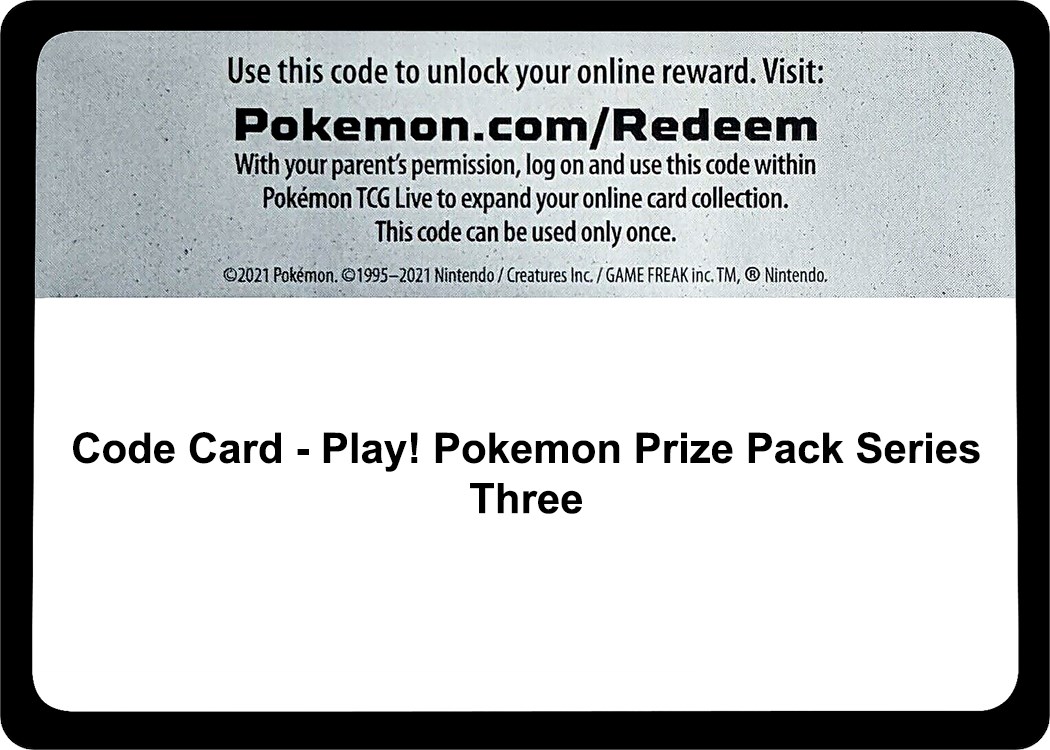 Code Card Play! Pokemon Prize Pack Series Three