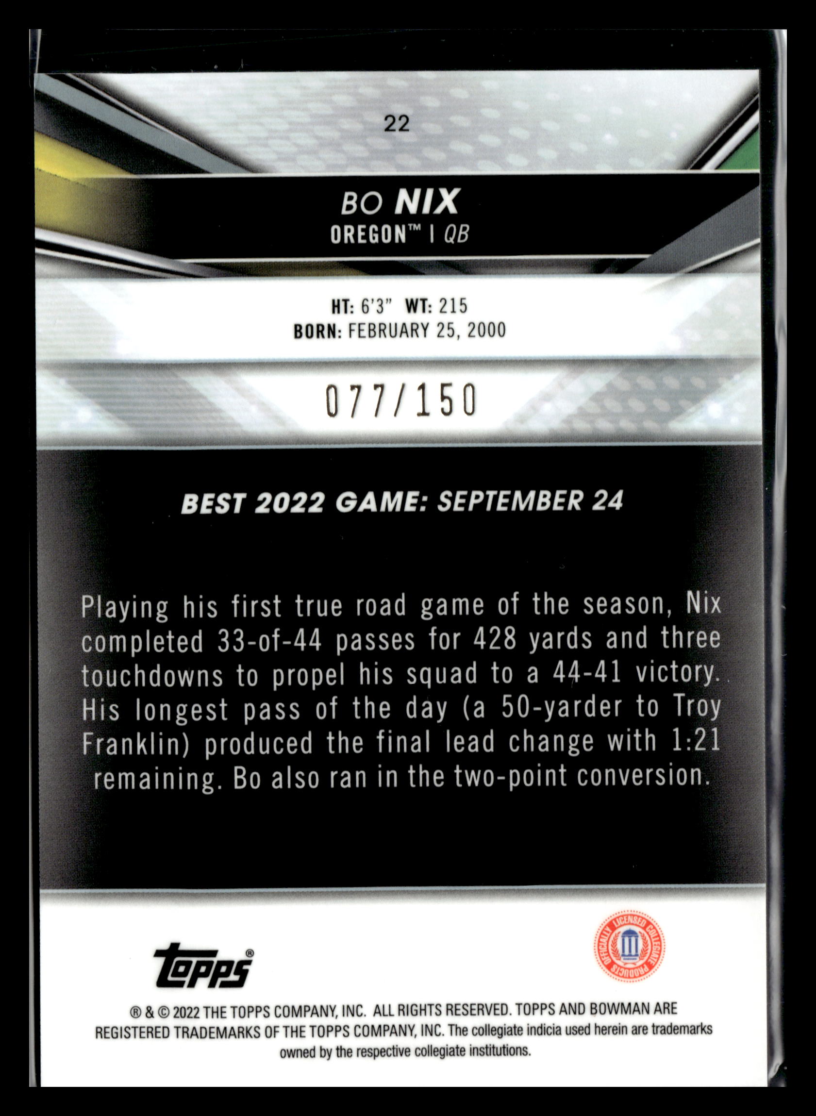 Card back