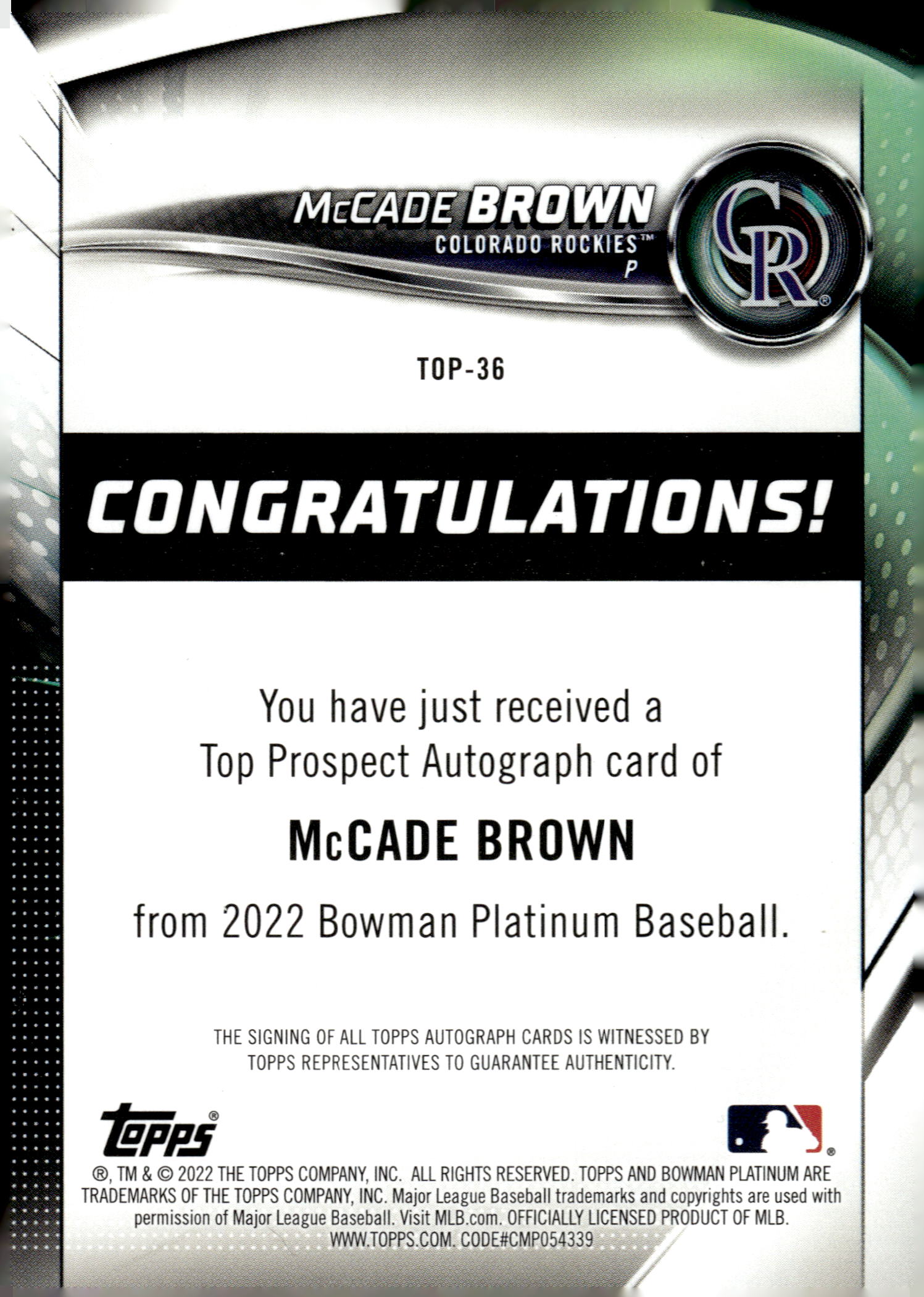 Card back