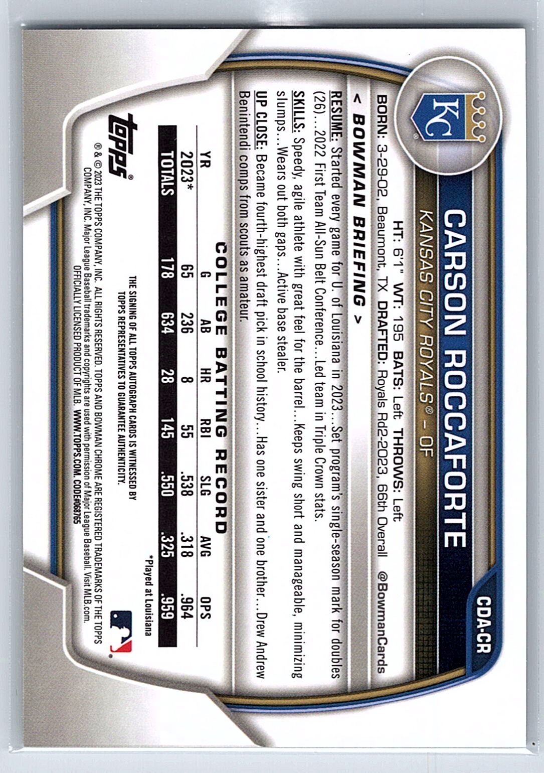 Card back