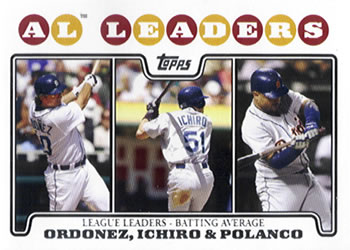 AL Leaders: Batting Average (Magglio Ordonez / Ichiro / Placido Polanco)