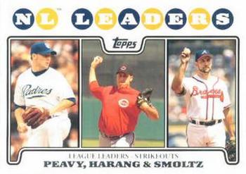 NL Leaders: Strikeouts (Jake Peavy / Aaron Harang / John Smoltz)