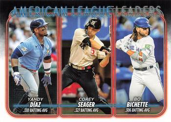 American League Leaders Batting Average (Yandy Díaz / Corey Seager / Bo Bichette)