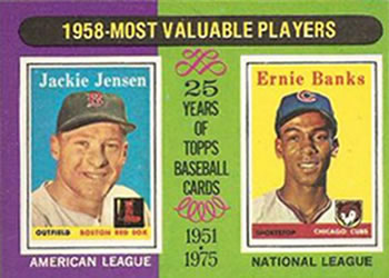 1958 MVPs (Jackie Jensen / Ernie Banks)