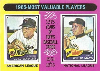 1965 MVPs (Zoilo Versalles / Willie Mays)