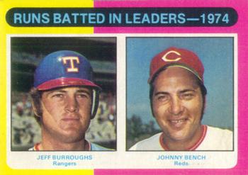 1974 RBI Leaders (Jeff Burroughs / Johnny Bench)