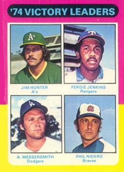 1974 Victory Leaders (Jim Hunter / Fergie Jenkins / Andy Messersmith / Phil Niekro)