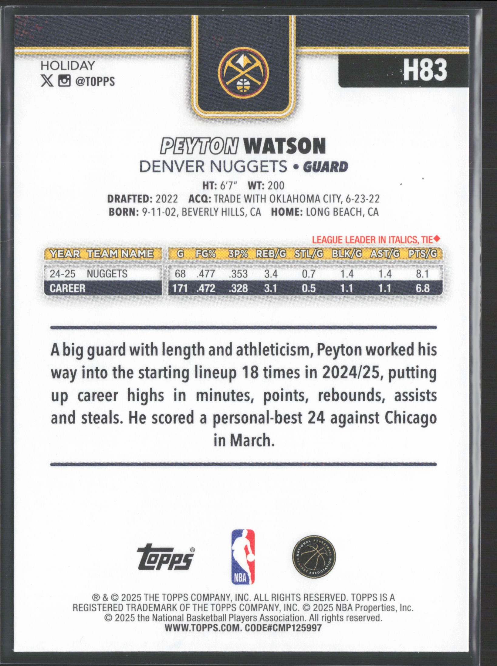 Card back
