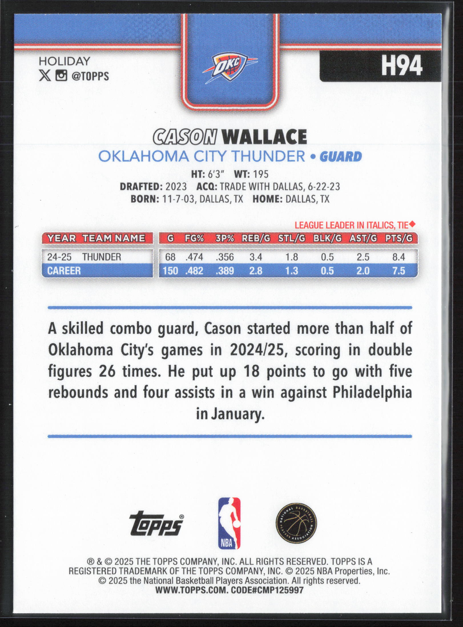 Card back