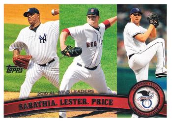 2010 AL Wins Leaders (CC Sabathia / Jon Lester / David Price)