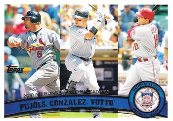 2010 NL Runs Batted In Leaders (Albert Pujols / Carlos Gonzalez / Joey Votto)