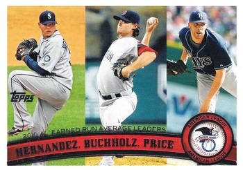 2010 AL Earned Run Average Leaders (Felix Hernandez / Clay Buchholz / David Price)