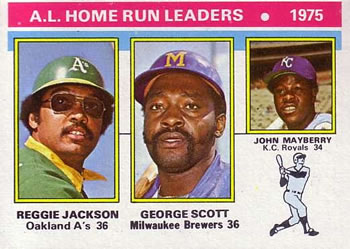 1975 AL Home Run Leaders (Reggie Jackson / George Scott / John Mayberry)